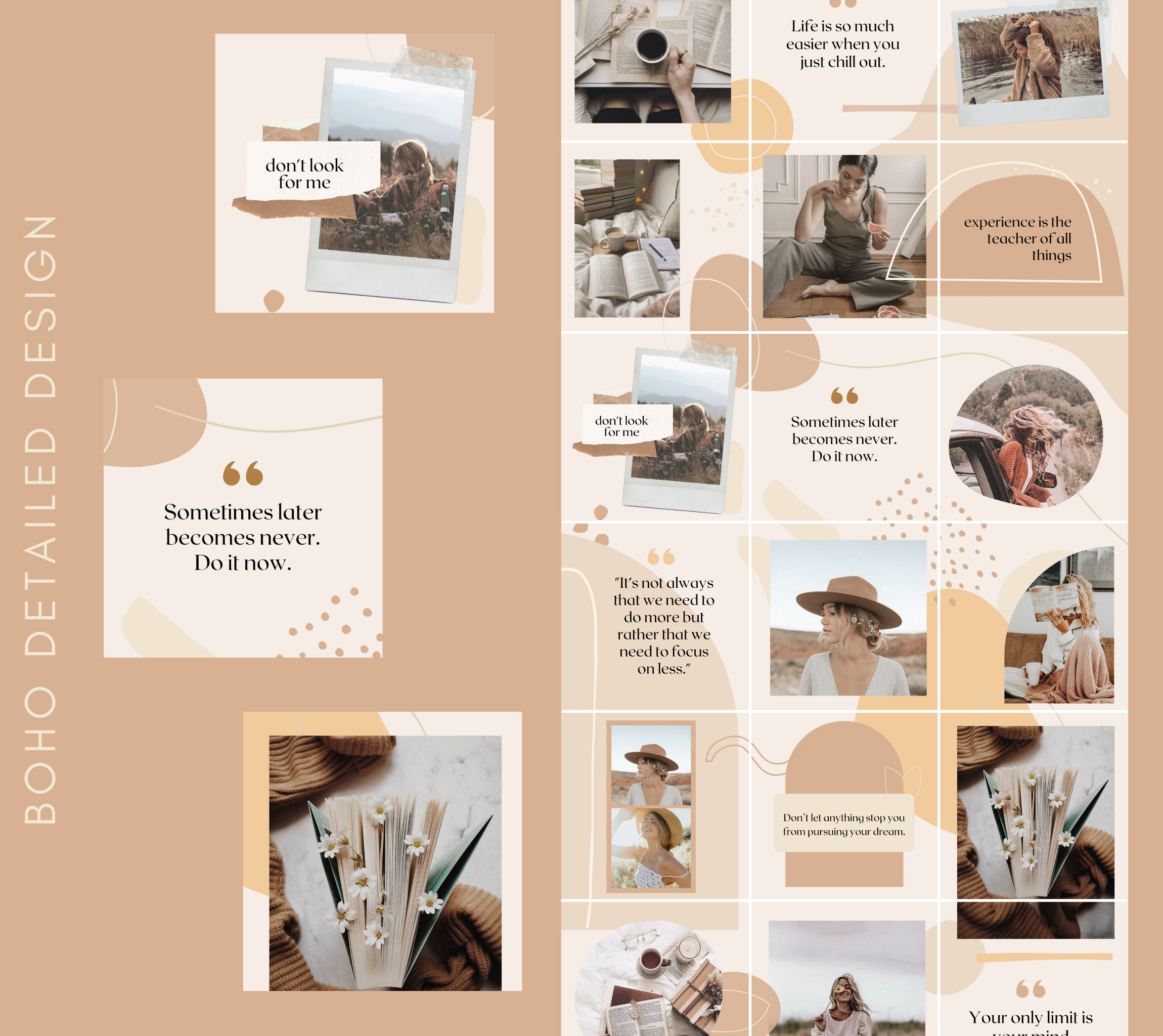Boho Instagram Puzzle Feed Template for Canva (digital Download) - Etsy