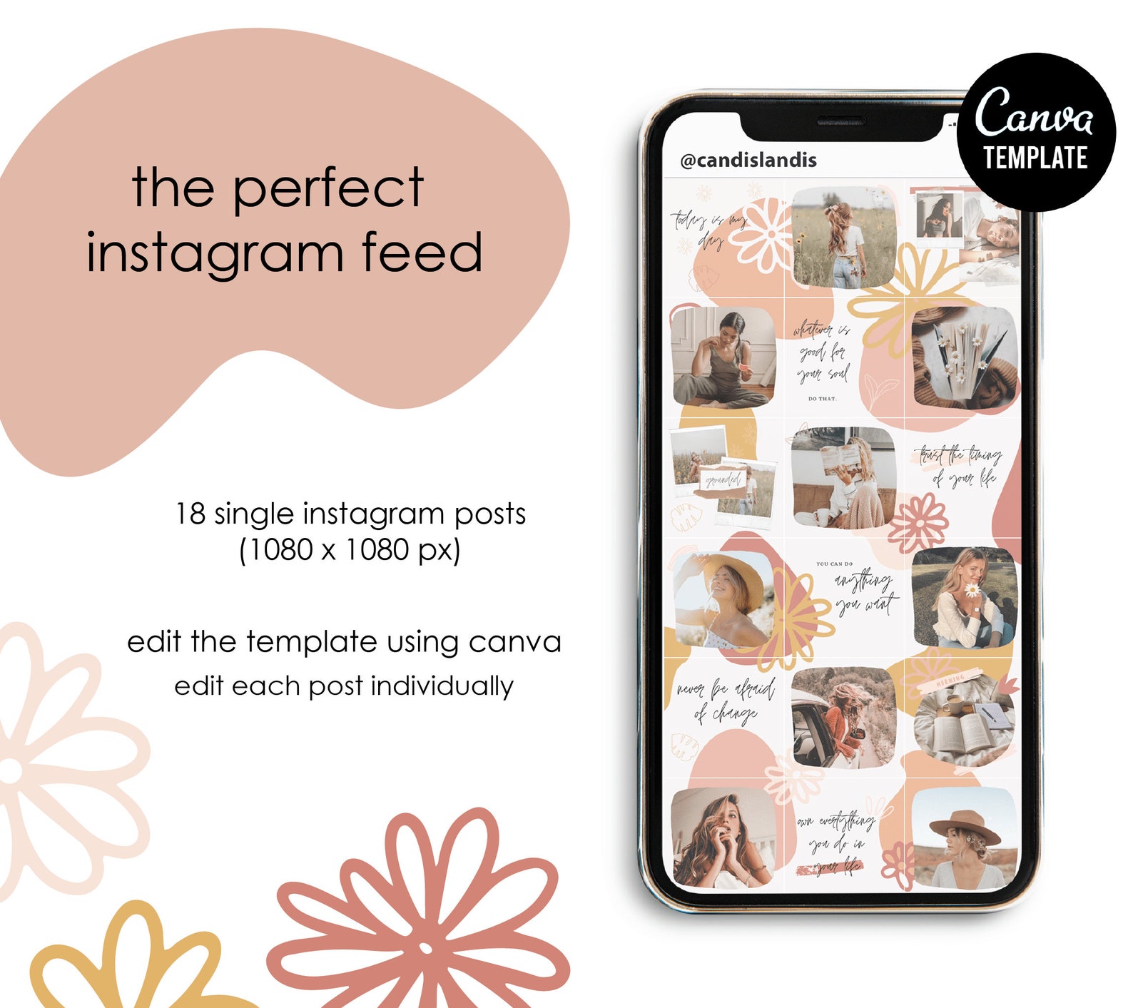Instagram Puzzle Feed Template for Canva Carolina - Etsy