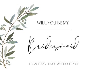 Will you be my Bridesmaid Wedding PROPOSAL box card