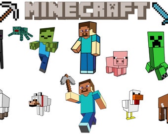Download Minecraft Birthday Svg Etsy PSD Mockup Templates