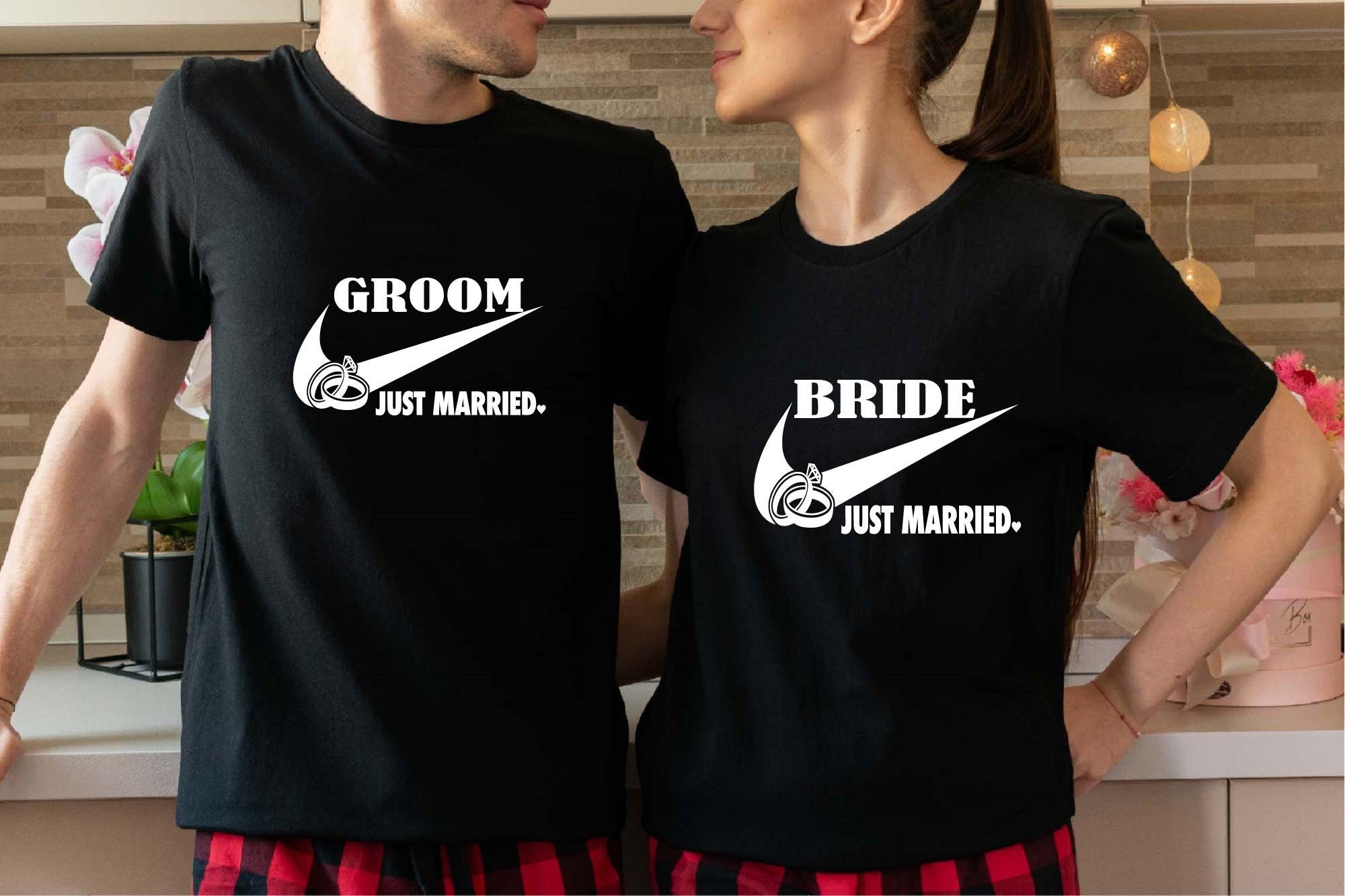 Bride and Groom Shirts Funny Just Married Shirts Wifey and - Etsy