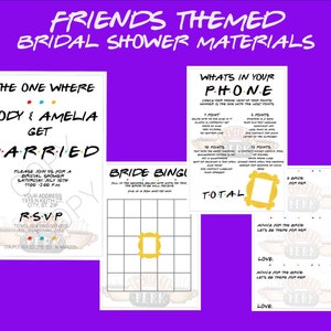 Personalized FRIENDS Themed Bridal Shower Invite & Games