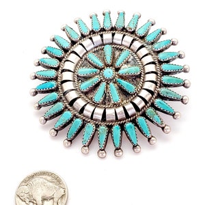 Fabulous Vintage Native American Navajo Tommy Lowe Signed Turquoise Sterling Silver Pin/ Pendant Fabulous Vintage Native American Navajo Tommy Lowe Signed Turquoise Sterling Silver Pin/ Pendant