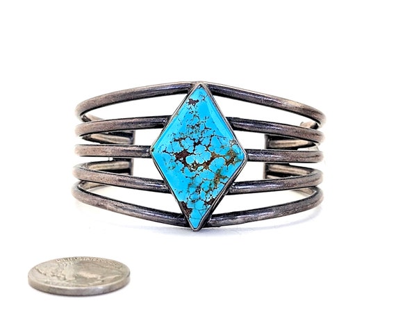 Cool 1980s Royston Turquoise Silver Vintage Native