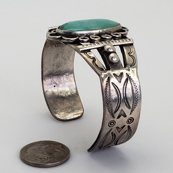 Maisel's Indian Shop Turquoise and Siver Hand Sta… - image 5