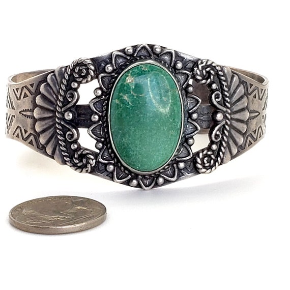 Maisel's Indian Shop Turquoise and Siver Hand Sta… - image 1