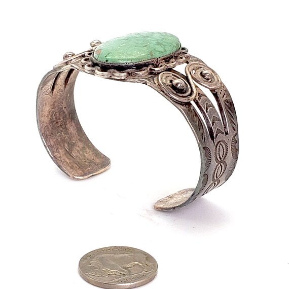 Late 1930's Natural Turquoise Silver Navajo Nativ… - image 3