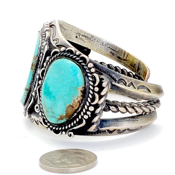 Huge #8 Turquoise Big Stones Excellent Craftsmans… - image 2