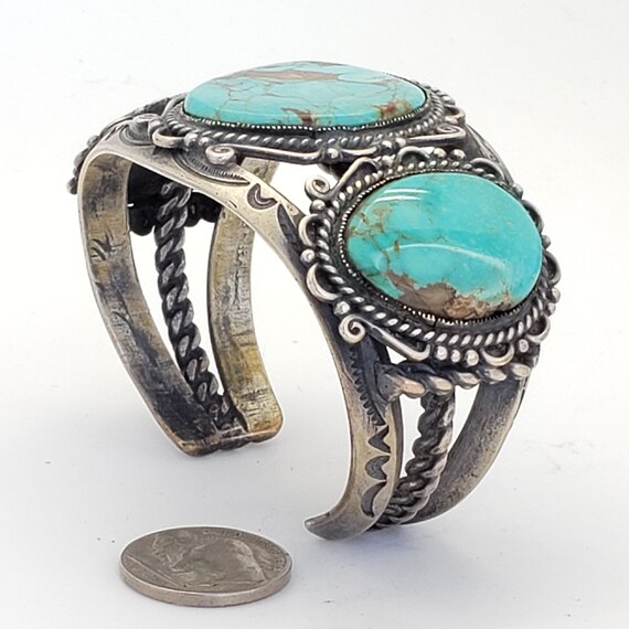 Huge #8 Turquoise Big Stones Excellent Craftsmans… - image 3