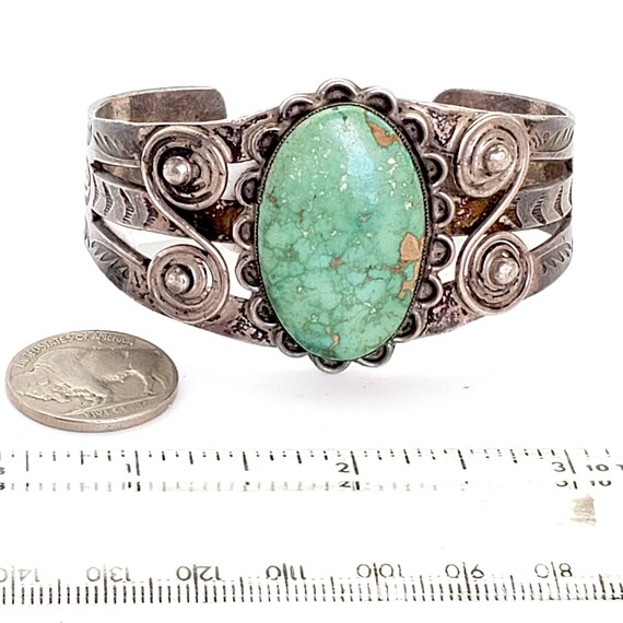 Late 1930's Natural Turquoise Silver Navajo Nativ… - image 5