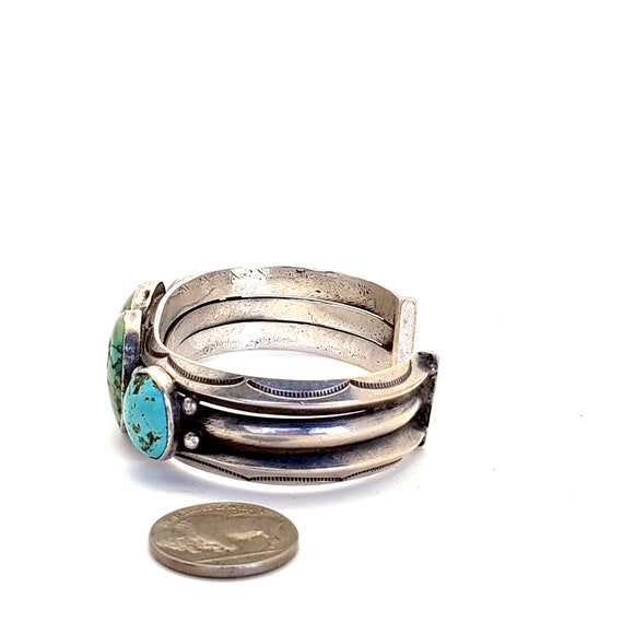 1940s Untreated Turquoise Silver Early Vintage Na… - image 2