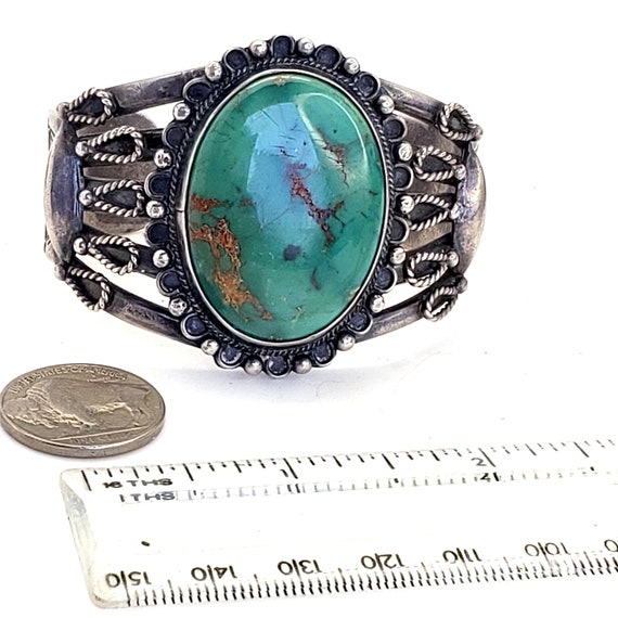 1940s Royston Turquoise and Silver Classic Navajo… - image 7