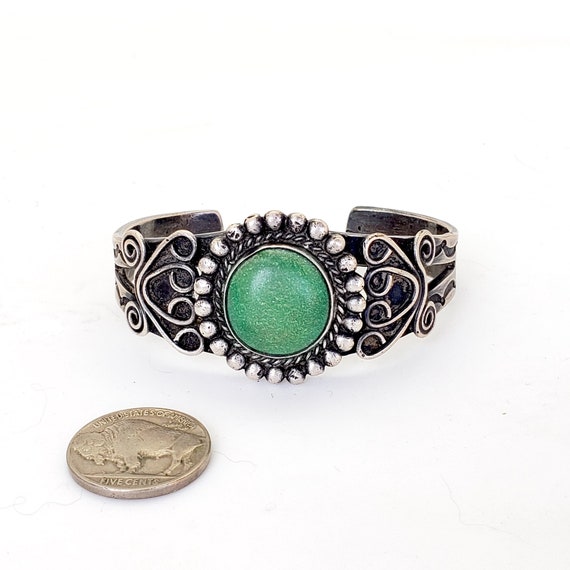 Intricate Vintage Navajo 'Mirrored Inlay' Turquoise Native American Jewelry Silver Coral Bracelet Intricate Vintage Navajo 'Mirrored Inlay' Turquoise Native American Jewelry Silver Coral Bracelet