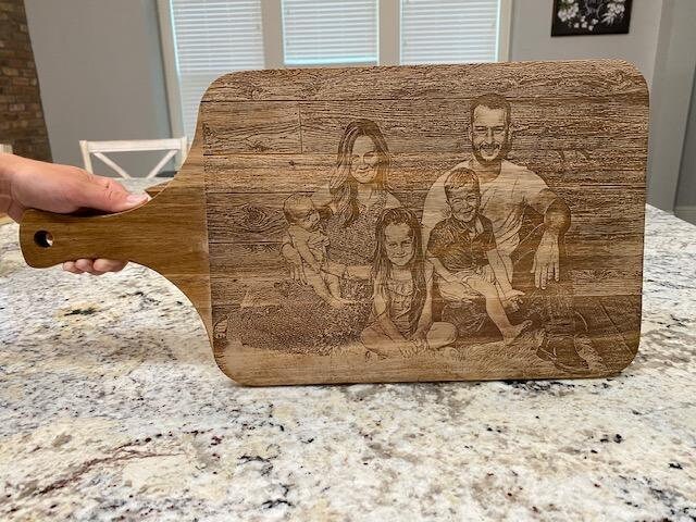 Photo Laser Engraved Cutting Board With Handle - Etsy UK