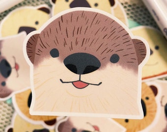 Sticker Tête de loutre de rivière