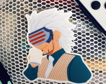Phoenix Wright Ace Attorney Godot sentant le café Sticker