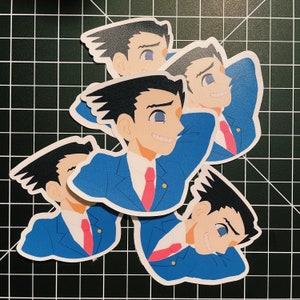 Phoenix Wright Ace Attorney Phoenix Abashed Sticker