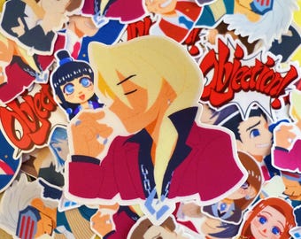 Apollo Justice Ace Attorney Klavier Gavin Finger Snap Sticker