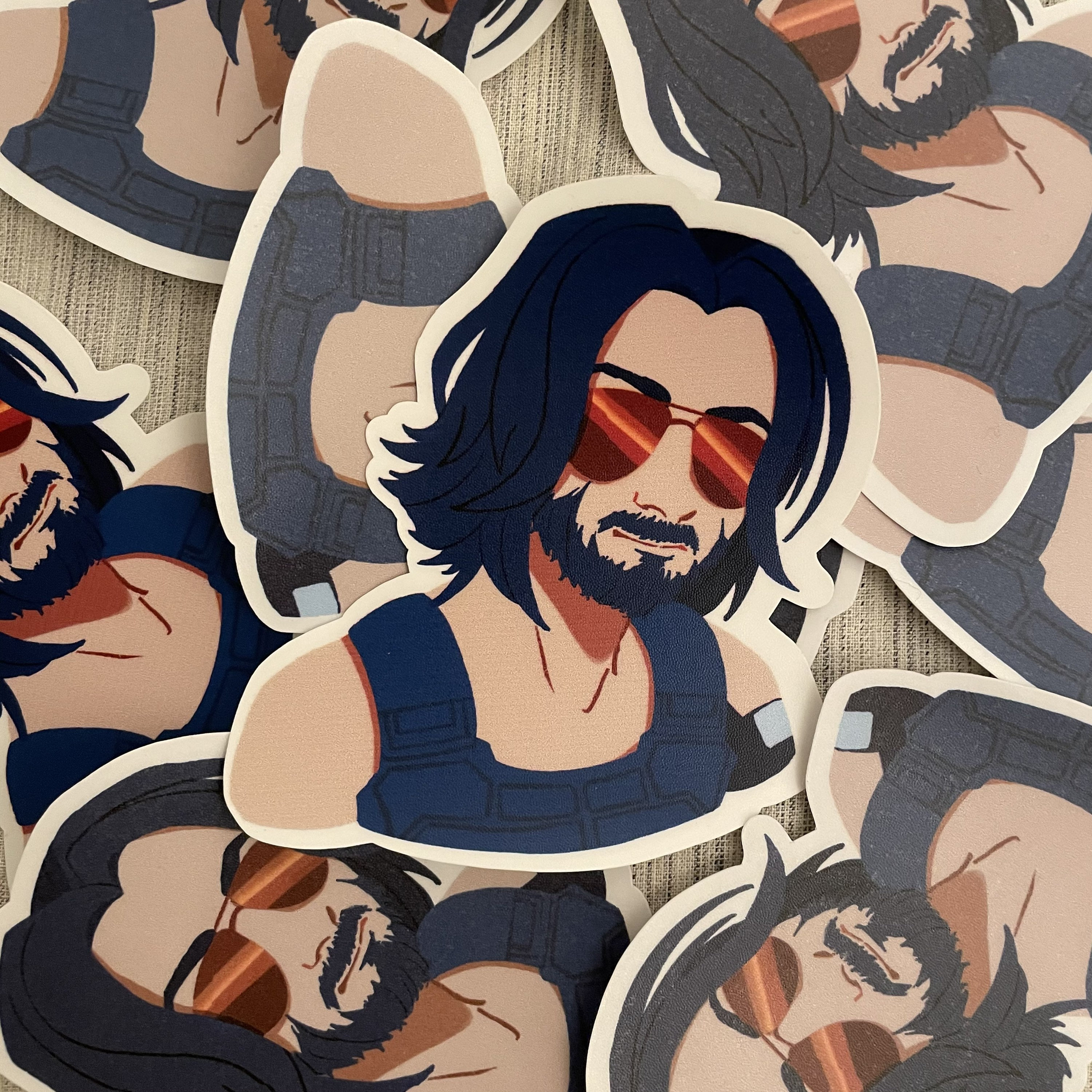 Johnny Silverhand Cyberpunk 2077 Bust Sticker