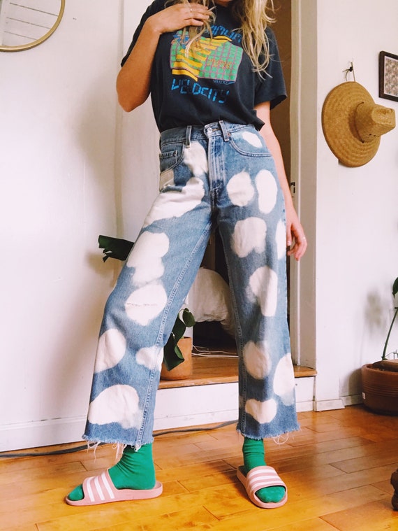Red Tab Student Fit Cow Print 1970's Levi's 550's