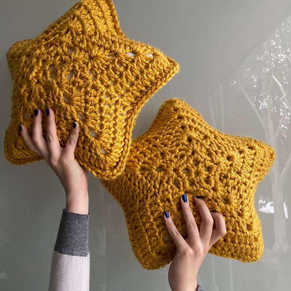 Stellar Star Pillow Crochet Pattern / Easy Star PIllow / Galaxy Pillow / Cute Star Pillow / DIY / Onestopwonders / PDF