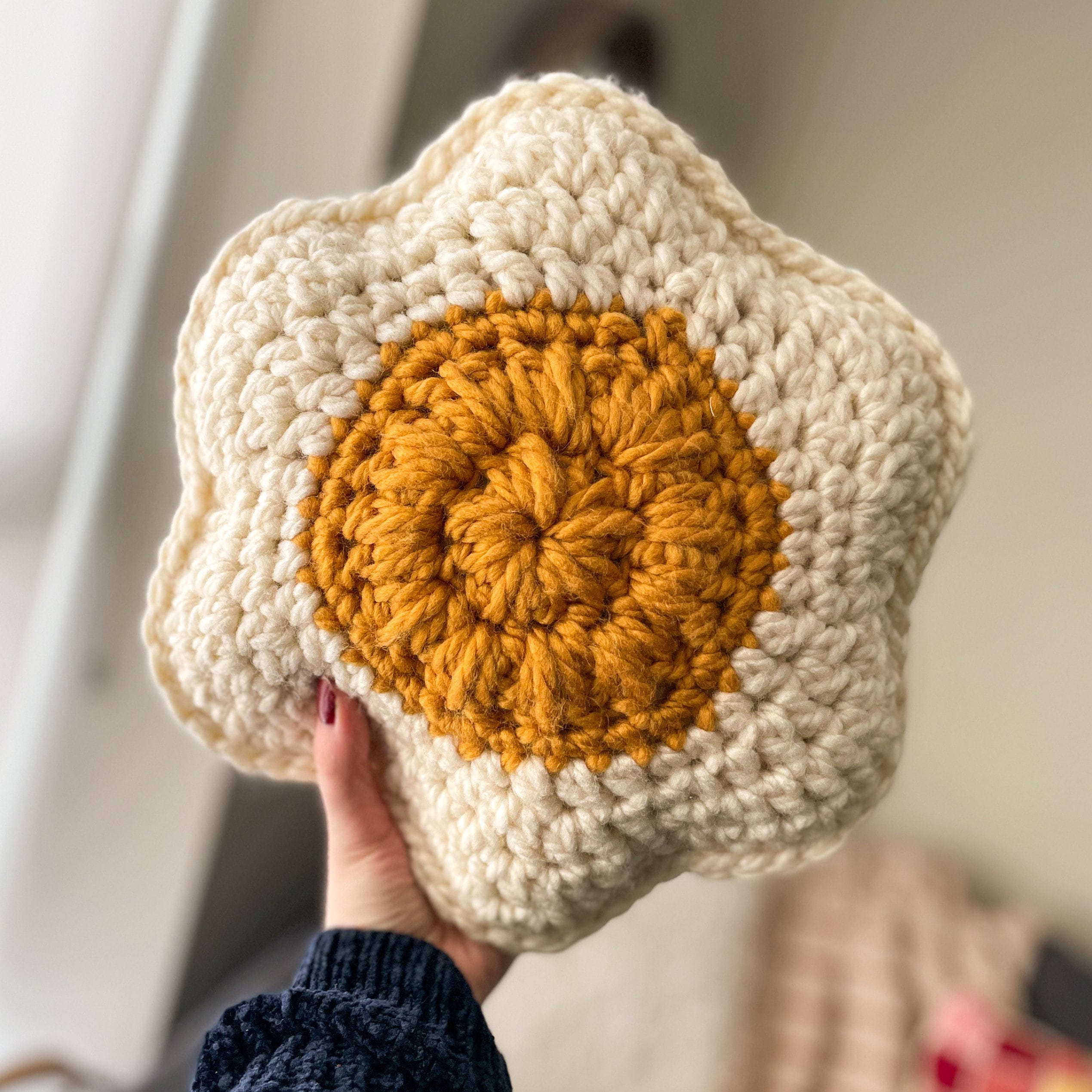 30 Flower Pillow Crochet Patterns for Cozy, Giftable Home Décor 9 Flower Pillow Crochet Pattern / Cute Floral Pillow