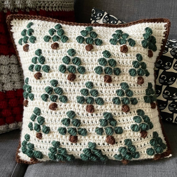 The Woodland Pillow Crochet Pattern / Easy Forest Themed Pillow / Tree Pillow / Digital Download / PDF / OneStopWonders