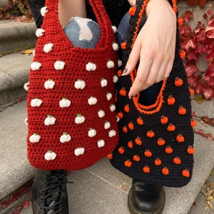 Pumpkin Tote Bag Crochet Pattern / Crochet Cute Market Bag / Shoulder Bag / Digital Download / PDF / OneStopWonders