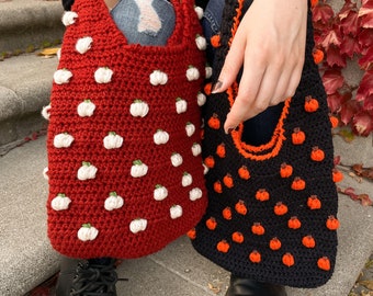 Pumpkin Tote Bag Crochet Pattern / Crochet Cute Market Bag / Shoulder Bag / Digital Download / PDF / OneStopWonders