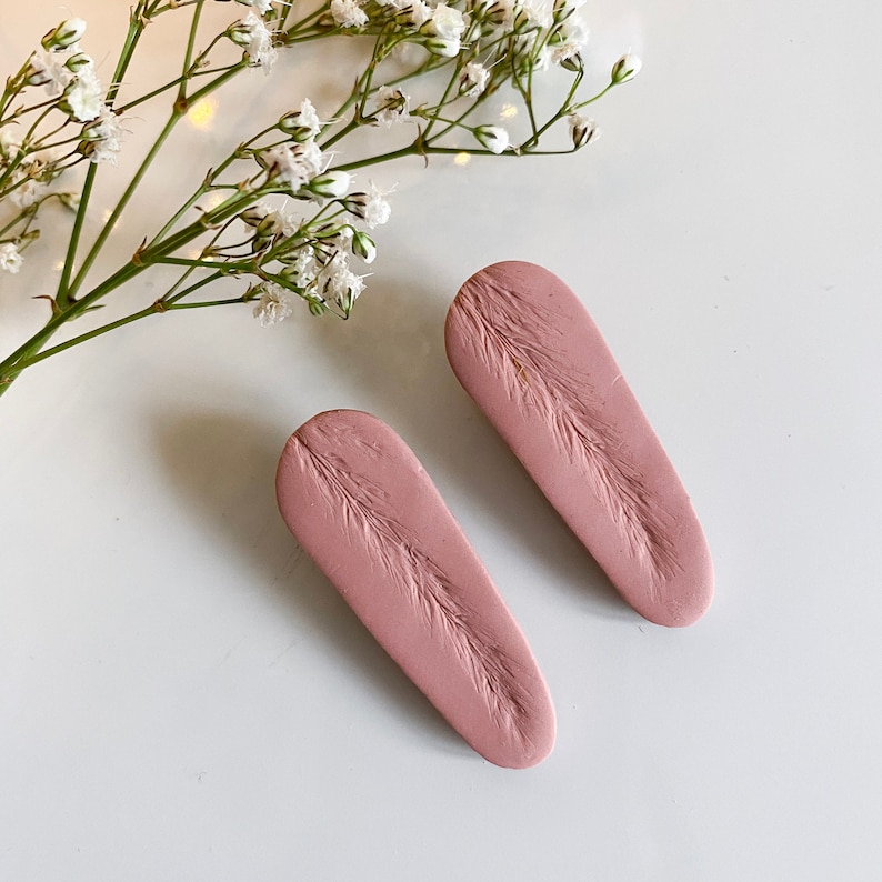 Hair clip handmade polymer clay botanical design hair accessories alligator clip made in the UK barrettes