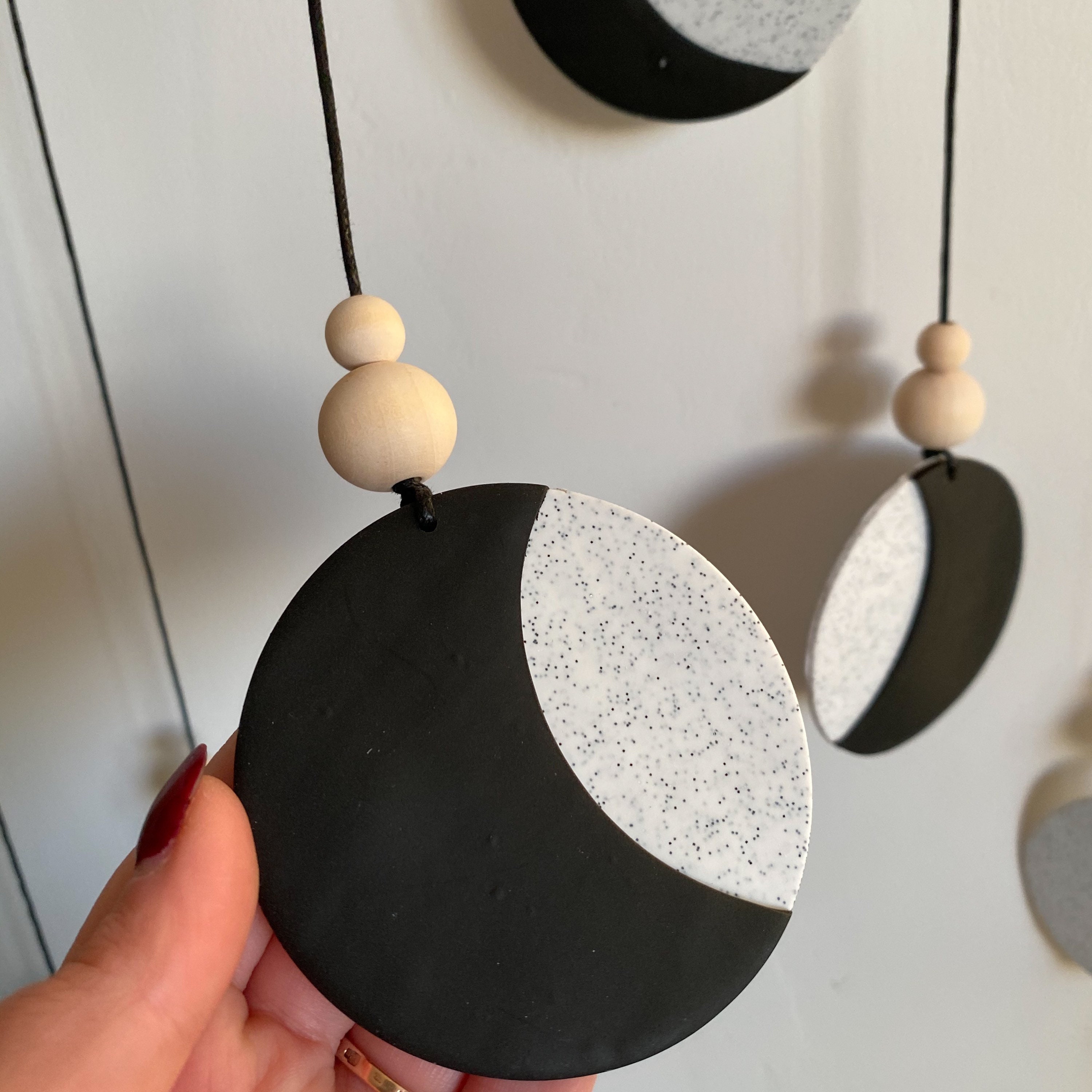 Moon phases clay wall hanging polymer clay wall decor moon Etsy