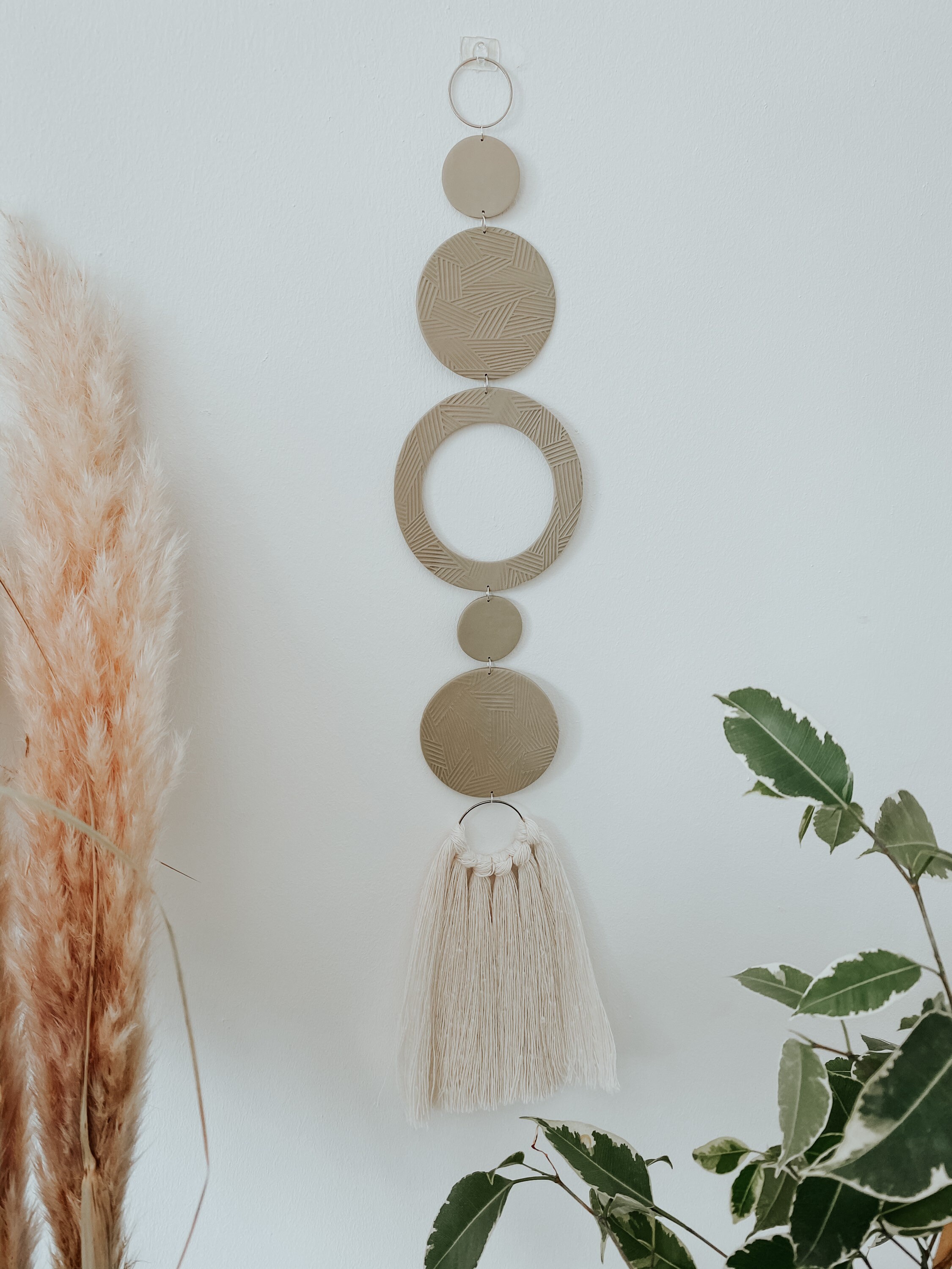 Clay wall hanging bohemian wall hanging polymer clay wall Etsy