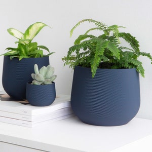 Blue Plant Pot Blue Planter Indoor Planter Indoor Plant Pot Minimal Plant Pot Minimal Planter Succulent Planter Cactus Pot image 1