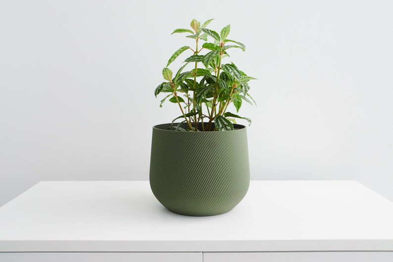 Green Plant Pot Green Planter Indoor Planter Indoor Etsy