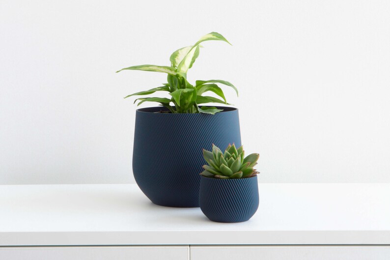 Blue Plant Pot Blue Planter Indoor Planter Indoor Plant Pot Minimal Plant Pot Minimal Planter Succulent Planter Cactus Pot image 2