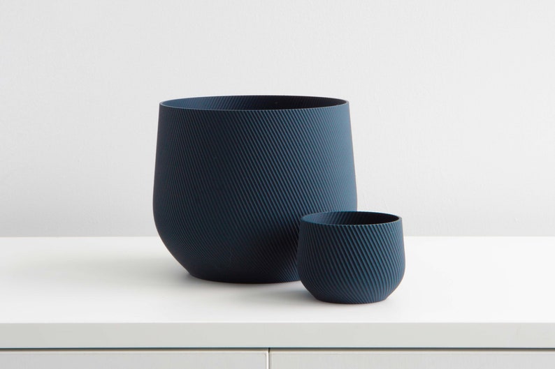 Blue Plant Pot Blue Planter Indoor Planter Indoor Plant Pot Minimal Plant Pot Minimal Planter Succulent Planter Cactus Pot image 5