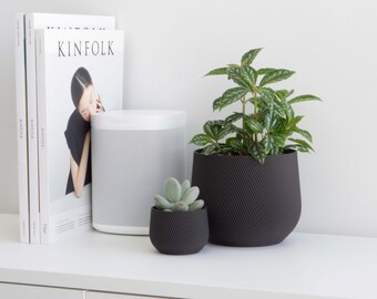 Black Plant Pot | Black Planter | Indoor Planter | Indoor Plant Pot | Minimal Plant Pot | Minimal Planter | Succulent Planter | Cactus Pot