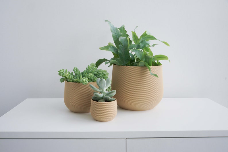 Beige Plant Pot Beige Planter Indoor Planter Indoor Etsy