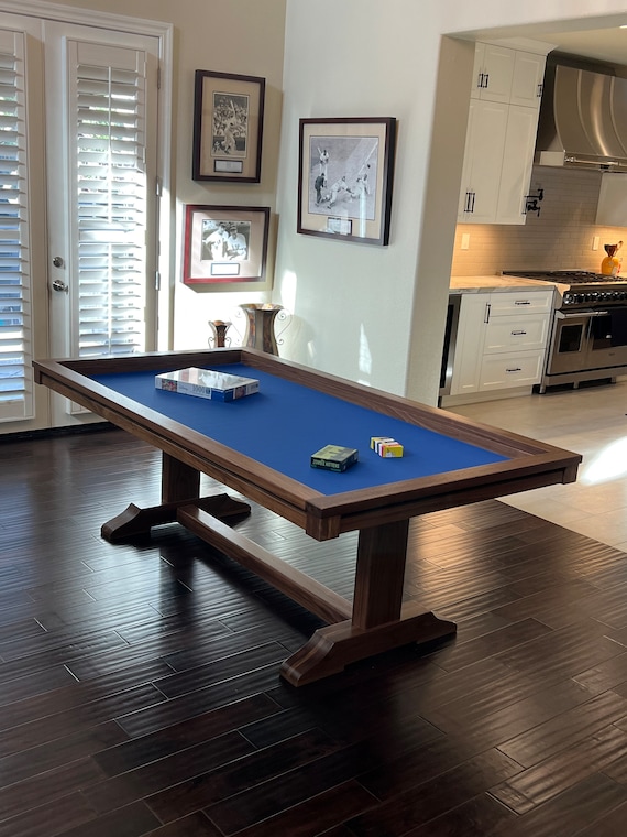 Table à jeux Louis Philippe pliante acajou piètement a pied