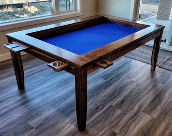 Handcrafted Hardwood Game Table with Accessories
