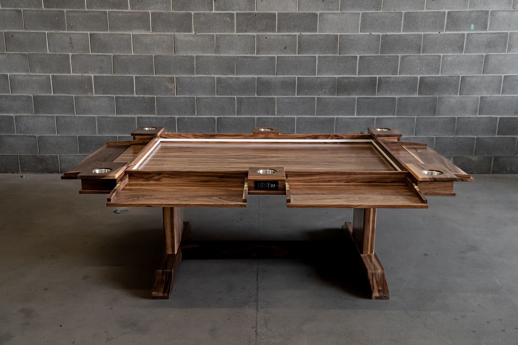 Handcrafted Hardwood Game Table With Fold Down Player Stations - Etsy