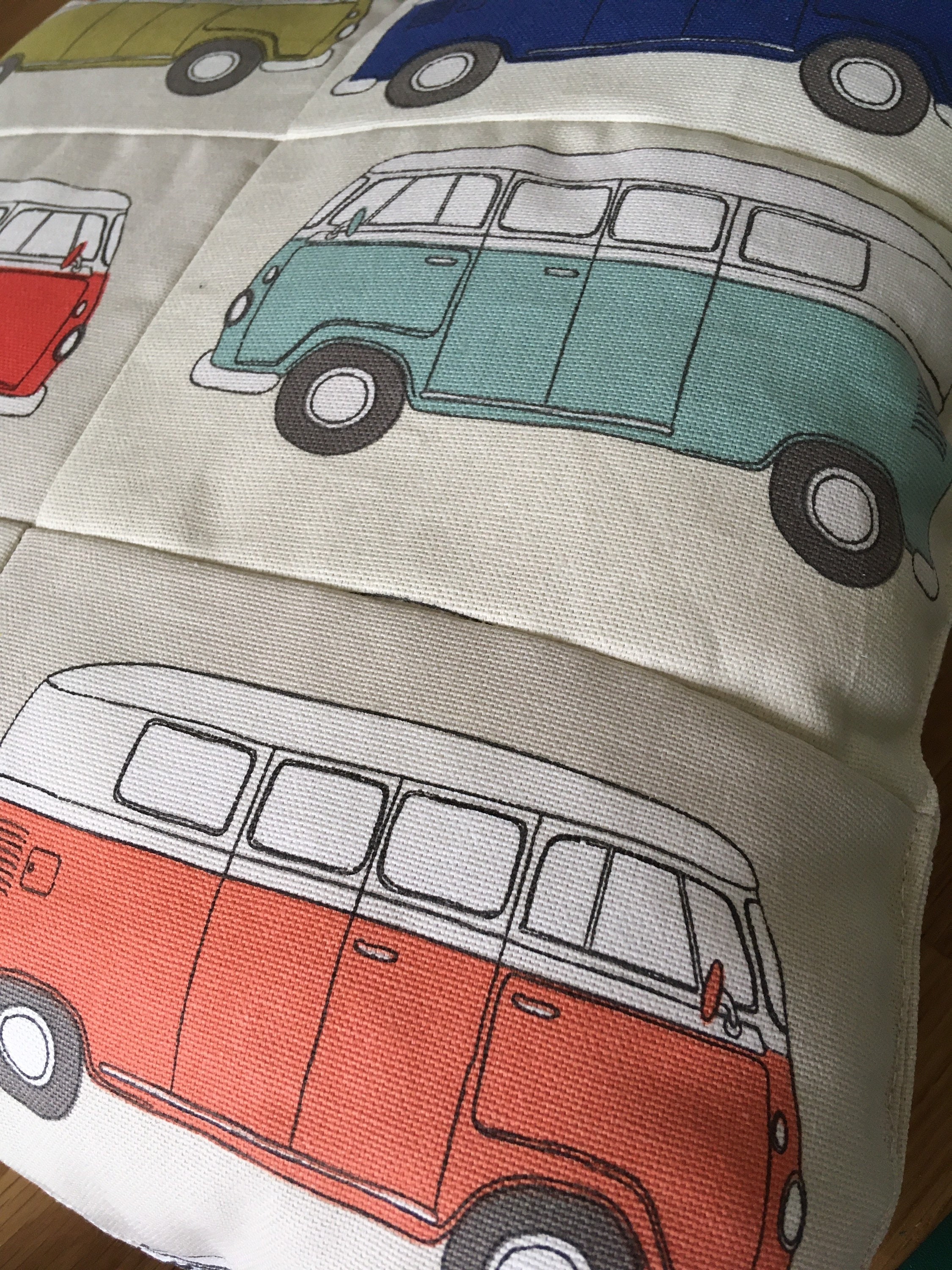 Camper Van Cushion Made From a Thick Canvas Fabric With Grey Etsy