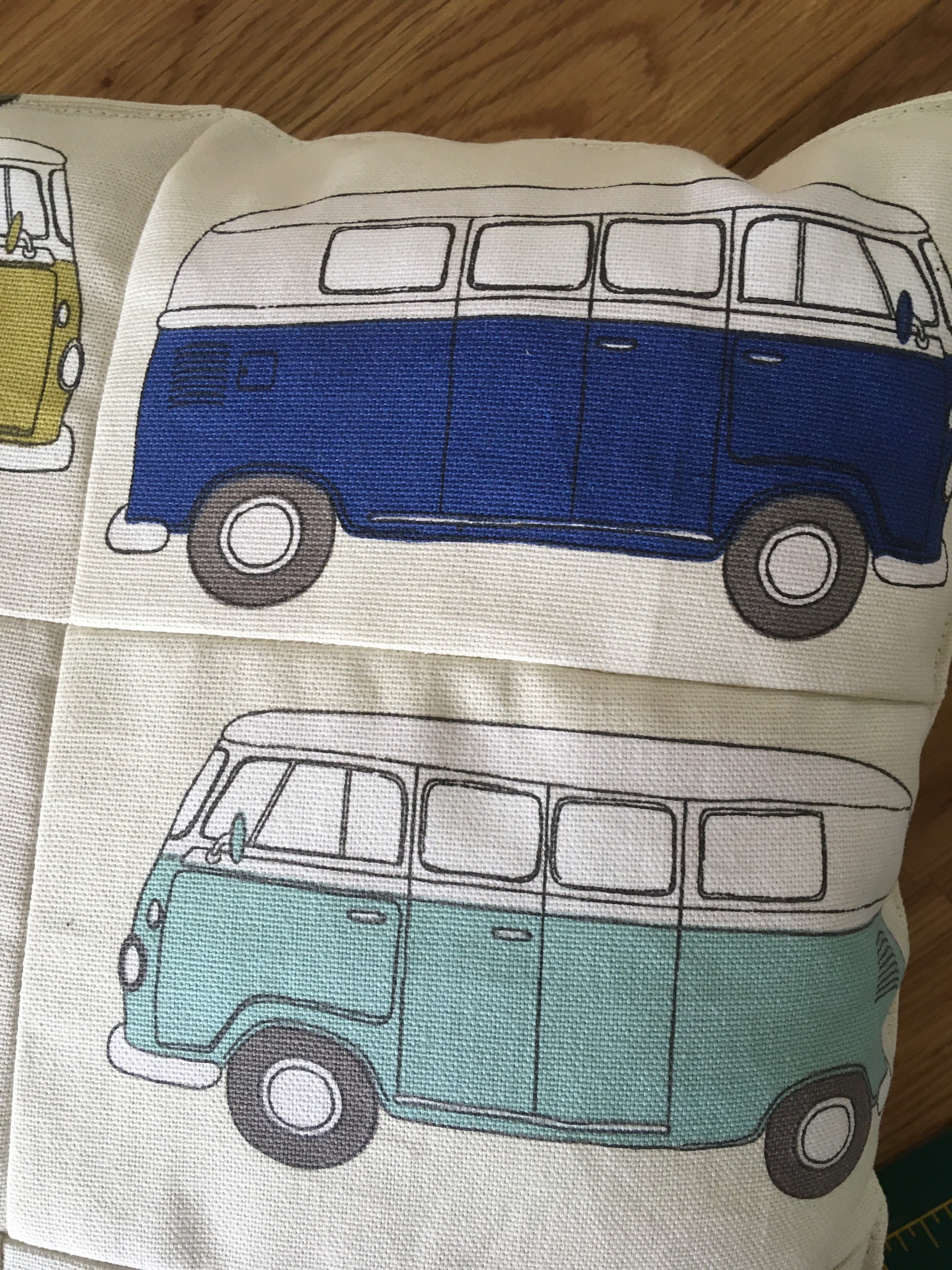 Camper Van Cushion Made From a Thick Canvas Fabric With Grey Etsy