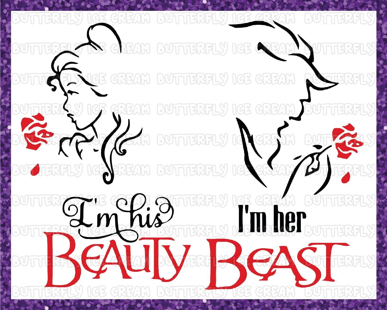 Beauty and the Beast Svg I'm His Beauty Svg I'm Her - Etsy