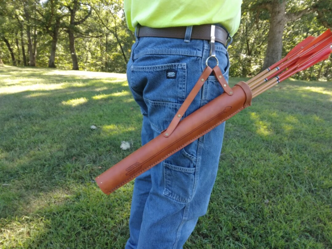 Leather Archery Target Quiver With or Without Accessory Pouch Etsy