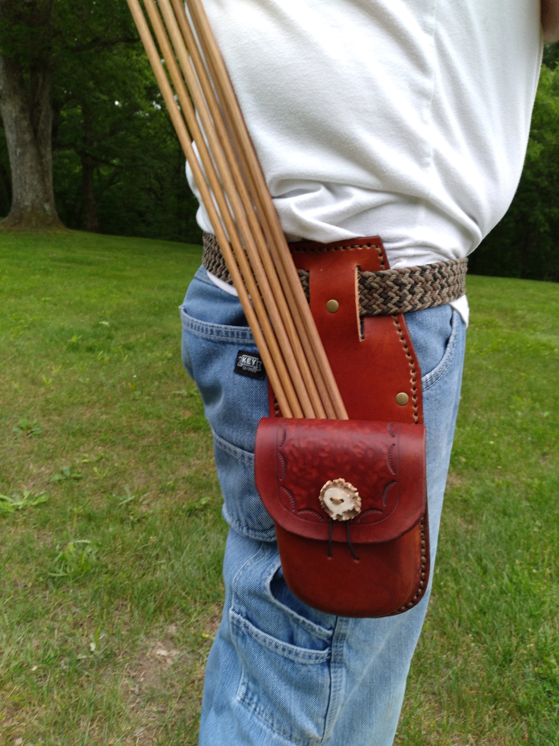 Leather Archery Hip Quiver With Pouch Etsy