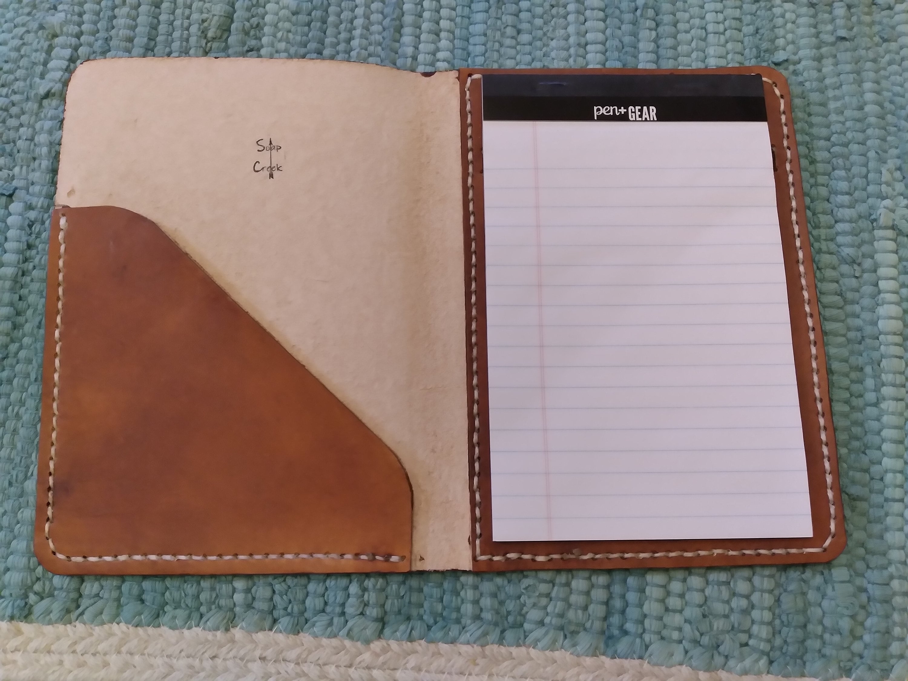 Handmade Leather Refillable Notepad Cover Portfolio Etsy UK