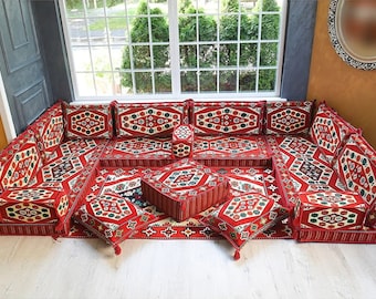 Oriental Floor Sofa, Sectional sofa, Floor Cushion Daybed, Arabic Sofa, Unique Cushion, Kilim Cushion, Floor Couch, Reading Nook