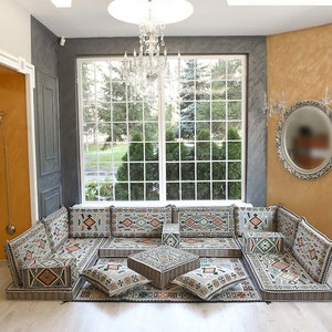 Floor Sofa, Sectional sofa, Floor Cushion Daybed, Arabic Sofa, Unique Cushion, Kilim Cushion, Floor Couch, Reading Nook image 3