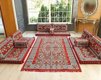 Colorful Floor Sofa, Sectional sofa, Floor Cushion Daybed, Arabic Sofa, Unique Cushion, Kilim Cushion, Floor Couch, Reading Nook